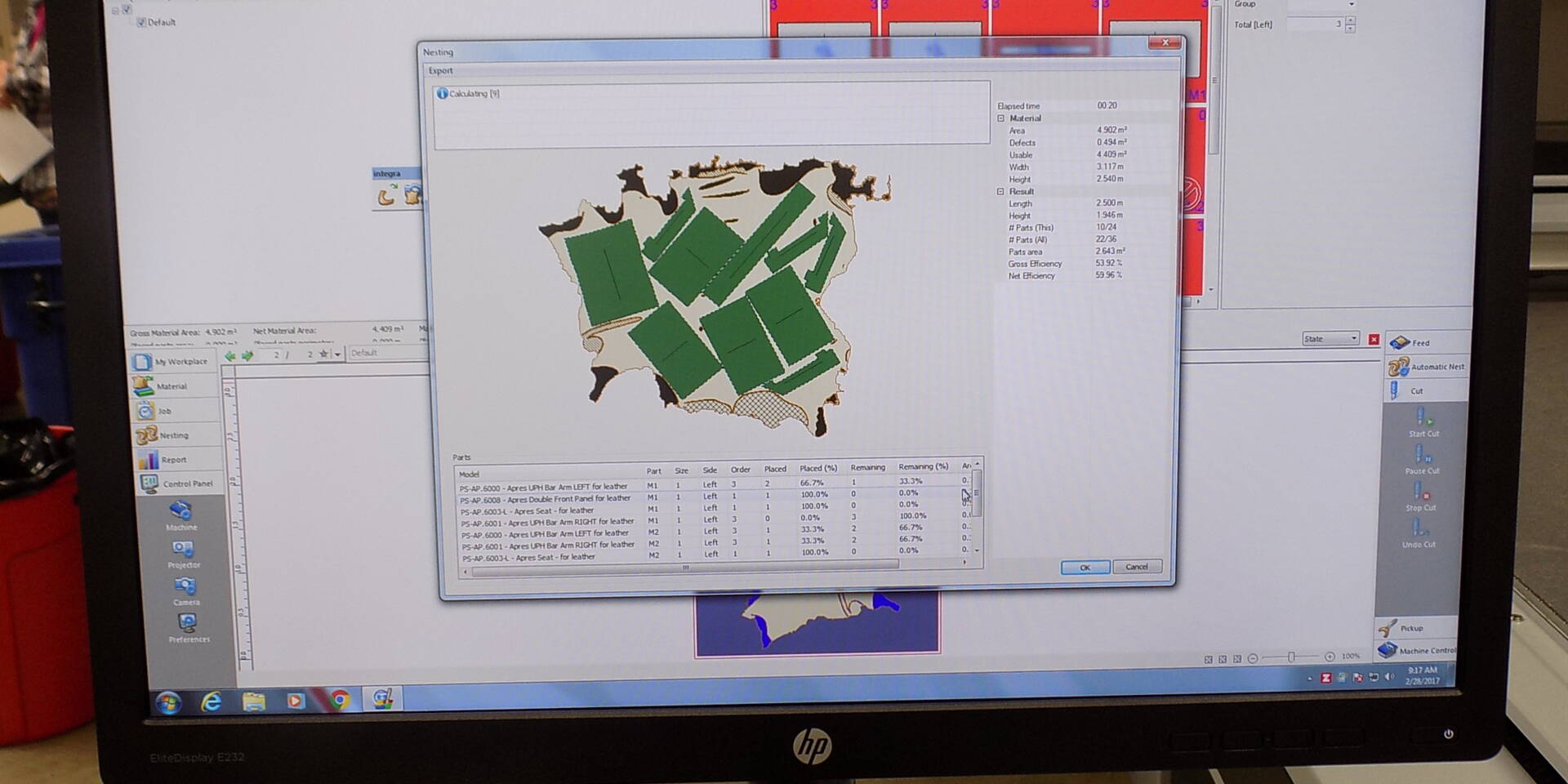 Integra leather cutting 2