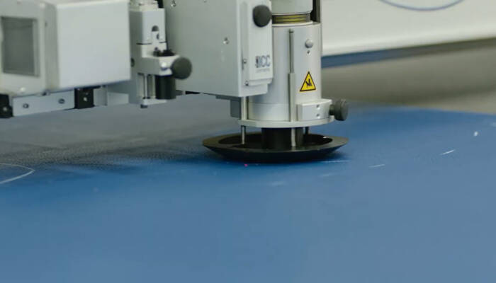 Zund cutter in action at Mulberry production
