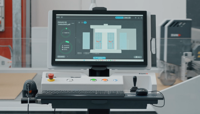 Immagine di un monitor su cui è aperto il programma Zünd Cut Center ZCC