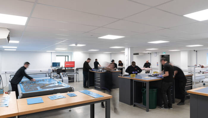 Operating from our brand-new 15,000 sq ft manufacturing facility in Carterton, West Oxfordshire, we support a workforce of skilled professionals equipped with advanced tools. Jota Composites Inside