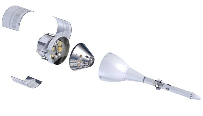 The European Service Module behind the crew capsule provided by ESA, exactly as it will be configured for the Orion exploration mission (Copyright: NASA). Thales_Alenia_Space (4)