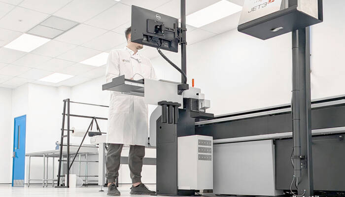 The Zünd G3 L-2500 Digital Cutter in the laboratory at Cristex Ltd. Zünd G3 Digital Cutter in a laboratory at Cristex Ltd.