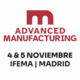 Logotipo do evento 'Advanced Manufacturing' na 'IMMA Feria de Madrid' em novembro de 2023.